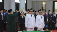 Menang lawan kotak kosong pada Pilkada lalu, Wali Kota Tangerang Arief R Wismansyah dan wakilnya, Sachrudin, resmi dilantik oleh Gubernur Banten, Wahidin Halim, Rabu (26/12/2018).