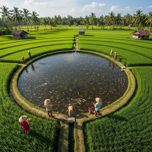 Ide Ternak Ikan dan Sawah dalam Satu Lahan