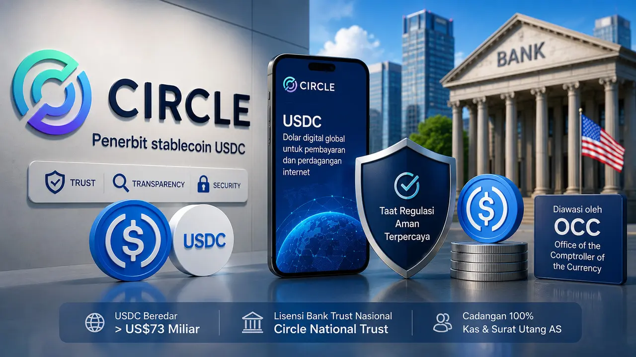 Ilustrasi penerbit stablecoin USDC, Circle. (Foto by AI)