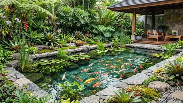 Cara Memadukan Tanaman Hias dan Kolam Koi Tanpa Membuat Air Cepat Kotor