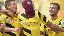 2. Spiderman (Borussia Dortmund) - Performa tak kalah apik diraih Aubameyang bersama Dortmund. Total 98 gol dari 144 penampilan dicatatakan penyerang 29 tahun tersebut. (AFP/Patrik Stollarz)