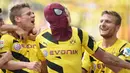 2. Spiderman (Borussia Dortmund) - Performa tak kalah apik diraih Aubameyang bersama Dortmund. Total 98 gol dari 144 penampilan dicatatakan penyerang 29 tahun tersebut. (AFP/Patrik Stollarz)
