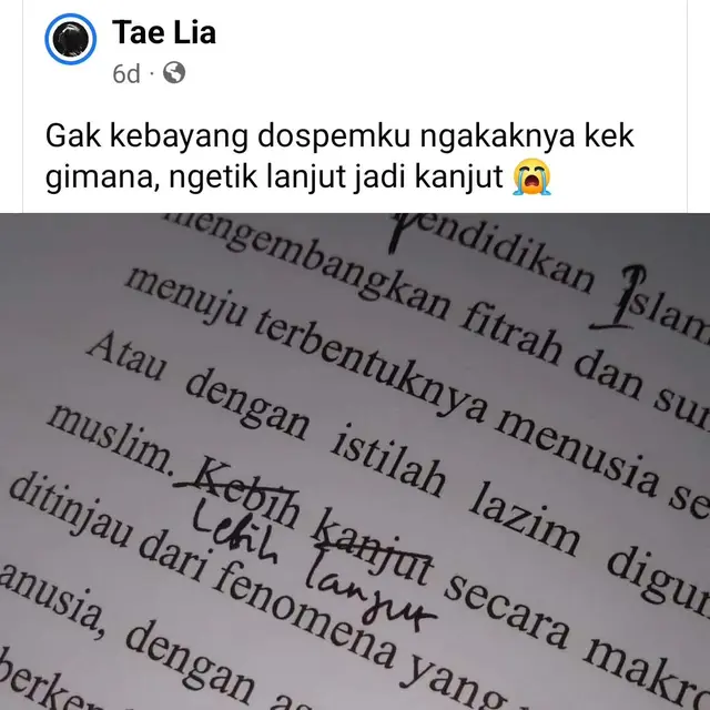 6 Potret Typo di Skripsi Ini Maknanya Jadi Kocak, Dosen Pembimbing Salah Fokus