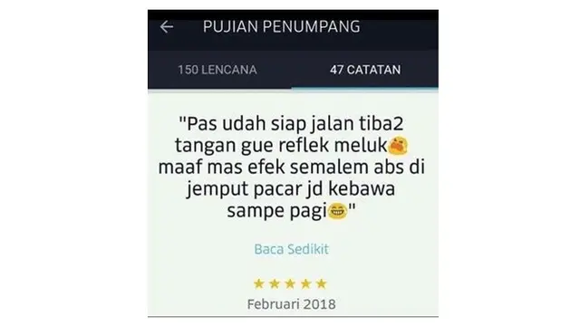 Komentar Lucu Penumpang Ojek Online Saat Berikan Nilai Ini Bikin Cengar-Cengir