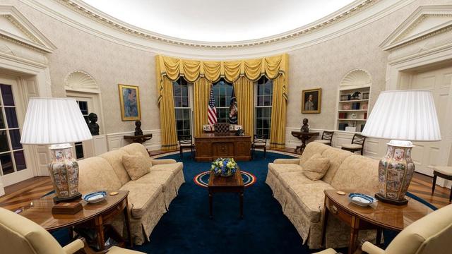 Dekorasi Baru Ruang Oval Kantor Presiden AS Joe Biden. (AP Photo)