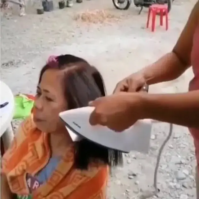 6 Potret Nyeleneh Wanita Luruskan Rambut Pakai Setrika, Jadi Pengganti Catokan