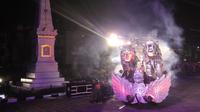 Wayang Jogja Night Carnival #3 kembali digelar di sepanjang jalan Sudirman sampai Margo Utomo untuk merayakan HUT ke-262 Kota Yogyakarta (Liputan6.com/ Switzy Sabandar)