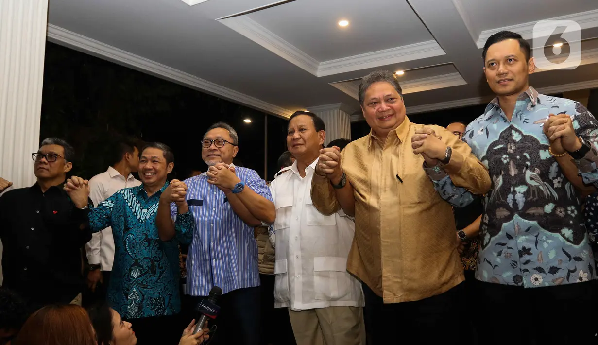 Prabowo juga menyatakan keputusan tersebut merupakan konsensus dari parpol Koalisi Indonesia Maju (KIM). (Liputan6.com/Herman Zakharia)