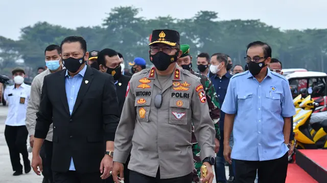 Ketua IMI Bambang Soesatyo dan Korlantas Polri