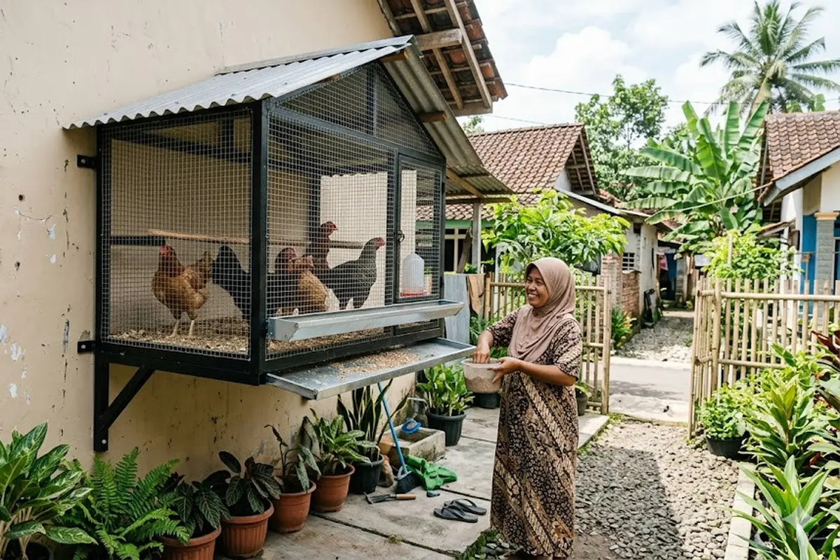 Cara Membuat Kandang Ayam Menempel Tembok yang Hemat Tempat