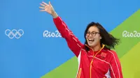Perenang asal Tiongkok, Fu Yuanhui mengatakan usai pertandingan renang estafet wanita 4x100 meter pada Minggu, 13 Agustus 2016 sedang menstruasi. (Foto: NBC News)