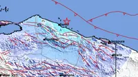 Gempa Magnitudo 5,1 mengguncang wilayah Sarmi Papua, Minggu (19/10/2025), pukul 09.52.35 WIB. (Liputan6.com/ Dok BMKG)
