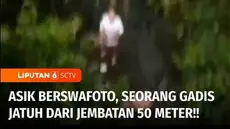 Diduga asik berswafoto, seorang gadis di Kabupaten Bulukumba, Sulawesi Selatan, terjatuh dari jembatan dengan ketinggian 50 meter. Korban yang terjatuh akhirnya dievakuasi warga dalam kondisi kritis.