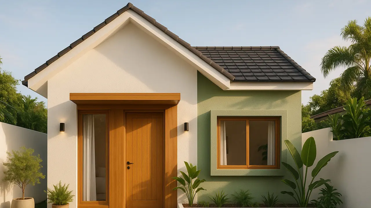 Kombinasi Cat Rumah Warna Hijau dan Putih