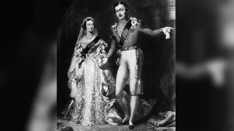 Ratu Victoria dan Pangeran Albert seusai menikah di St. James Palace, London, pada 10 Februari 1840.