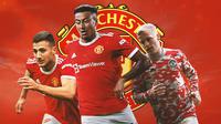 Manchester United - Diogo Dalot, Jesse Lingard, Donny van de Beek (Bola.com/Adreanus Titus)