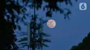 Fenomena langka blue moon terlihat di langit kawasan Jakarta, Rabu (30/8/2023). (Liputan6.com/Faizal Fanani)