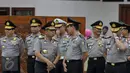 Sepuluh perwira tinggi Polri bersiap menerima kenaikan pangkat pada upacara di Rupatama Mabes Polri, Jakarta, Senin (23/5).  Salah satunya, Kepala Divisi Humas Polri, Boy Rafli yang sebelumnya berpangkat Brigjen menjadi‎ Irjen. (Liputan6.com/Johan Tallo)