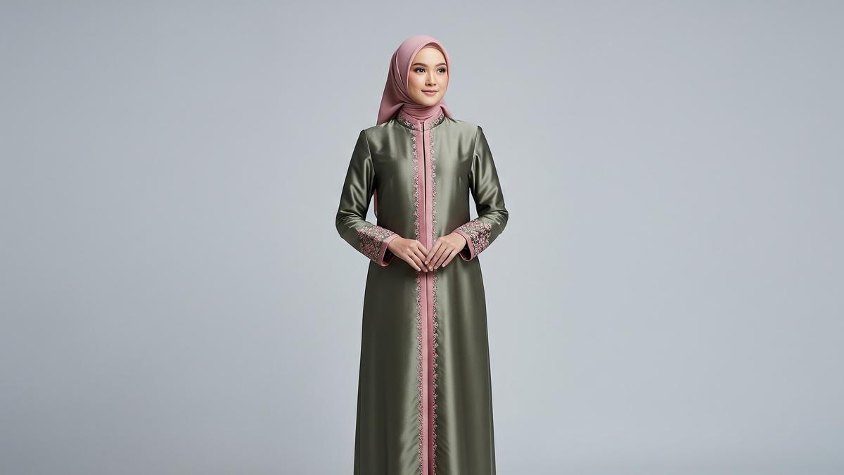8 Inspirasi Model Gamis Bahan Sutra dengan Potongan Straight Klasik yang Elegan 2025