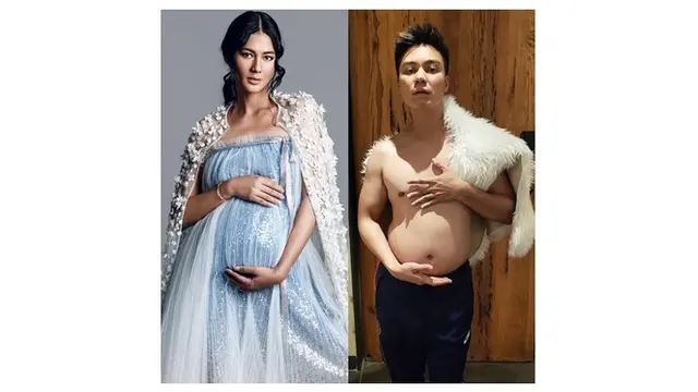 Kocak, Ini 5 Aksi Seleb yang Tiru Gaya Maternity Shoot Istrinya