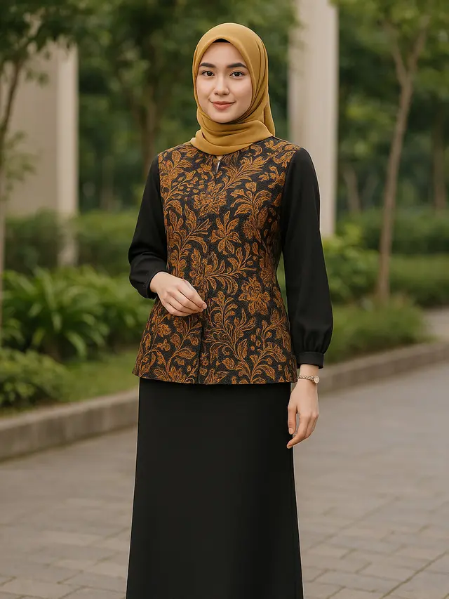 8 Model Batik Kombinasi Kain Polos di Lengan, Elegan dan Kekinian untuk Segala Acara