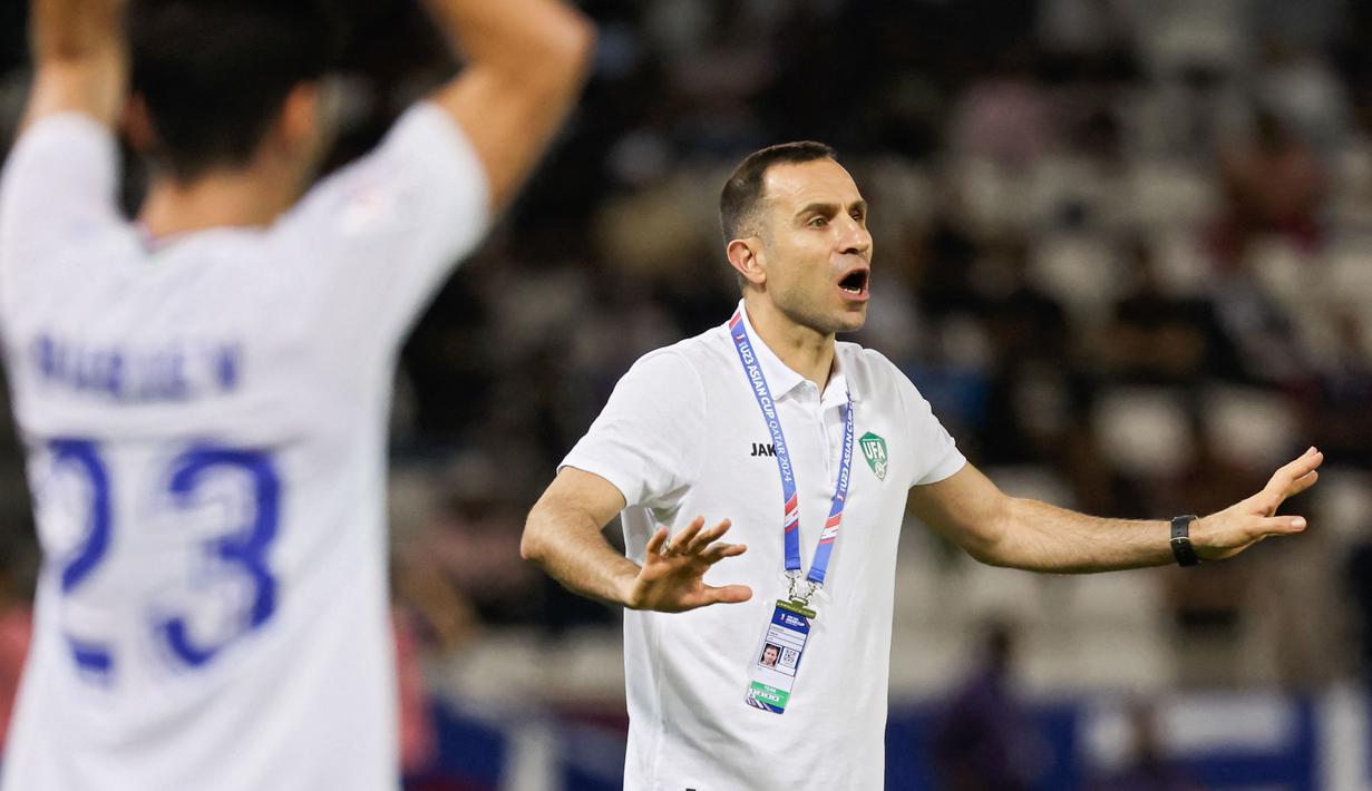 Selama periode tersebut, tim nasional Uzbekistan mencetak total 13 gol dan hanya kebobolan 5 gol. Dengan rata-rata 2,25 poin per pertandingan, tim tampil baik dengan raihan 18 poin. (AFP/KARIM JAAFAR)