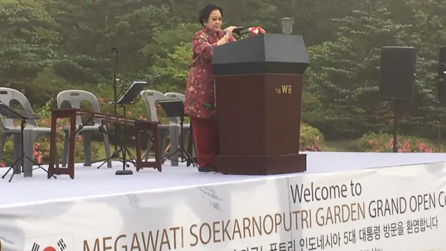 Presiden kelima RI Megawati meresmikan kebun raya di Korsel