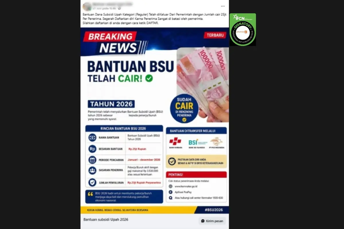 Cek Fakta Liputan6.com mendapati klaim pendaftaran BSU dari pemerintah sebesar Rp 25 juta per penerima.