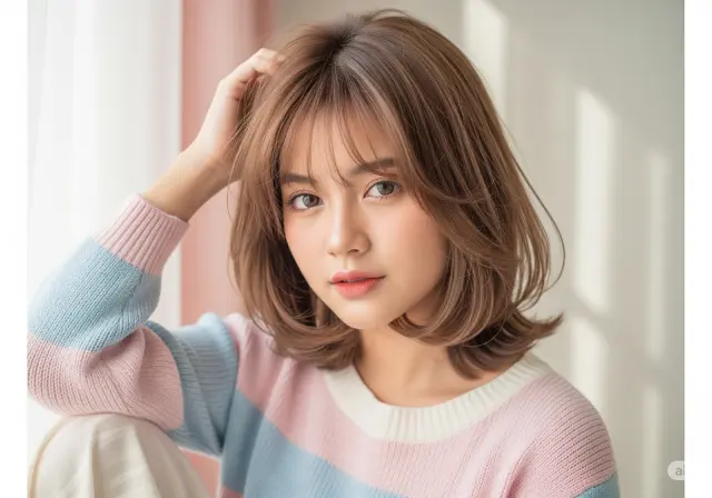 Hush Cut ala Korea/Model Rambut Shaggy Layer Sebahu (Sumber: gemini.com)