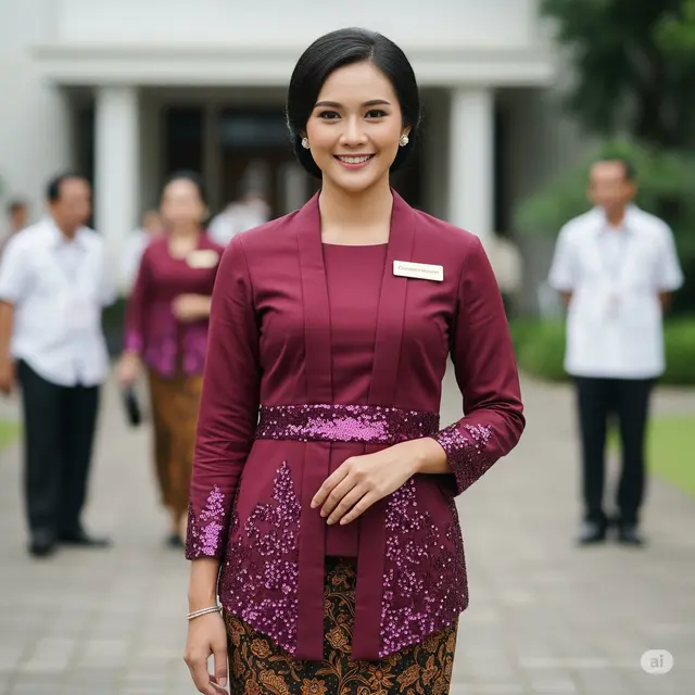 Seragam Among Tamu Kebaya Brokat Modern dengan Payet