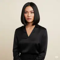 Gaya Rambut Bob Pendek Korea Terhits 2025 Blunt Collarbone Bob. Foto: Gemini