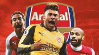 Arsenal - Mathieu Flamini, Alex Oxlade-Chamberlain, Thierry Henry (Bola.com/Adreanus Titus)