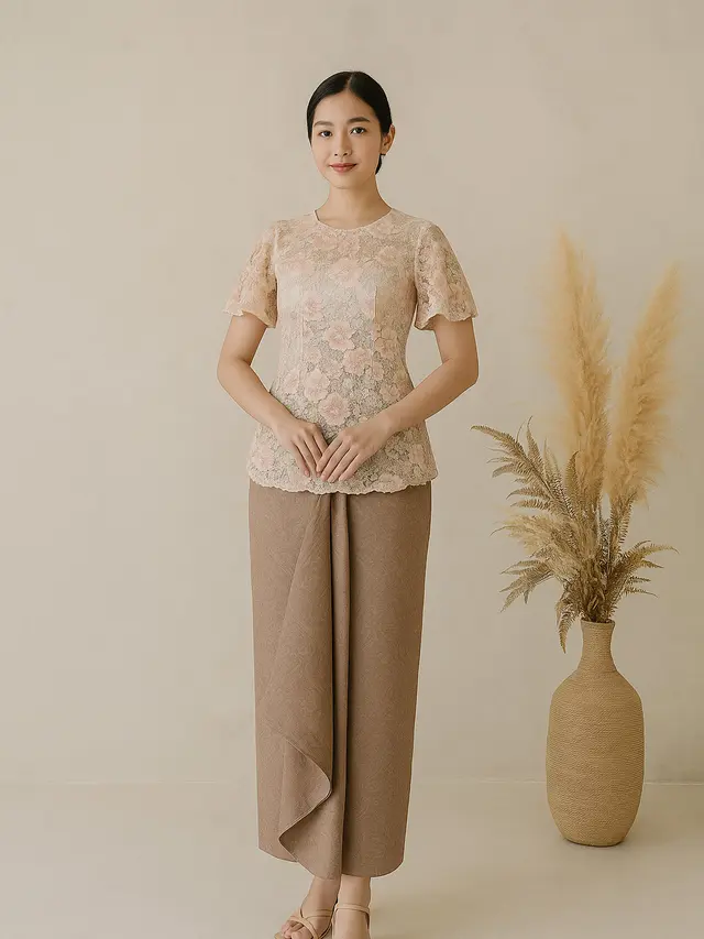 Model Batik Brokat Lengan Tulip Terbaru 2025
