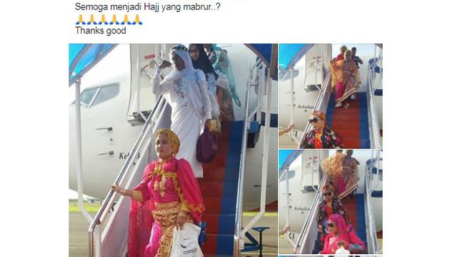 Jadi Kontroversi Warganet, Jamaah Haji Pulang Dengan Pakaian Heboh