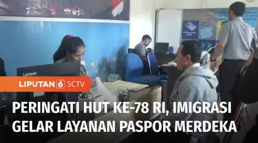 Layanan Paspor Merdeka digelar Kantor Imigrasi Atambua di Nusa Tenggara Timur, dalam rangka memperingati HUT ke-78 Republik Indonesia. Layanan Paspor Merdeka juga digelar Kantor Imigrasi Kelas I Tanjung Perak, Surabaya.