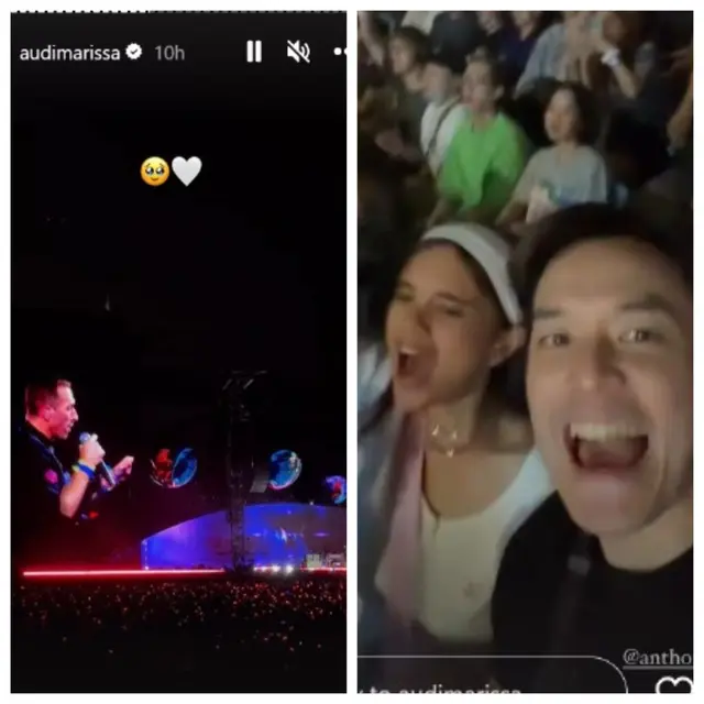 Potret Keseruan Audi Marissa dan Anthony Xie Nonton Konser Coldplay di Taiwan