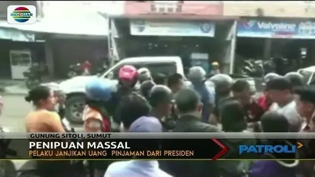 Ratusan warga di Gunung Sitoli, Sumatera Utara, ditipu oleh seseorang yang mengaku akan memberikan uang dari Presiden.