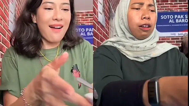 Viral Seorang Wanita Tirukan Gaya Dian Sastro Makan Soto, Dipuji Mirip Banget Ekspresinya (credit: TikTok.com/ @ocharosyita).