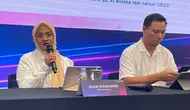 Predir sekaligus CEO XL Axiata Dian Siswarini dalam konferensi pers tentang hasil RUPS XL Axiata (Liputan6.com/ Agustin Setyo Wardani)