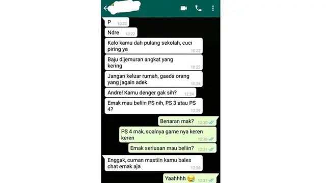 6 Chat Ibu Nyuruh Anak Ini Kocak, Bikin Geleng Kepala