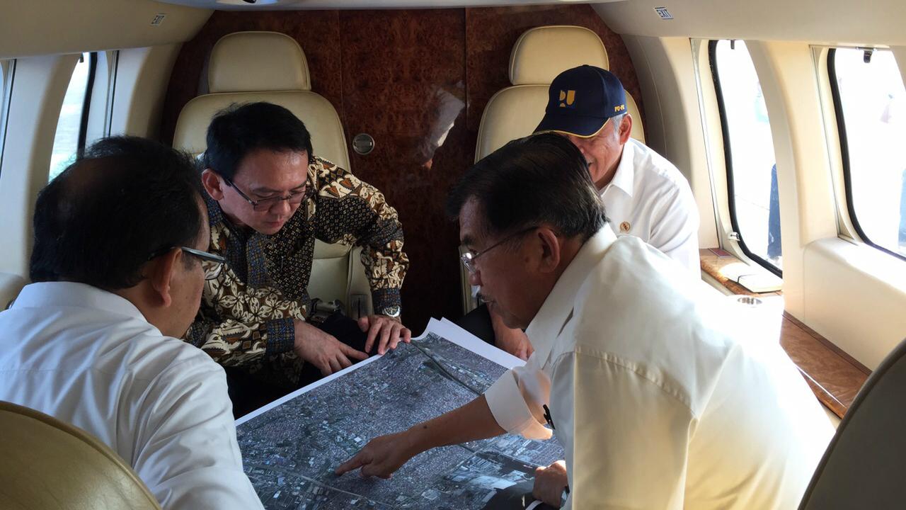 Pantau Tanjung Priuk dari Udara, Ahok dan JK Sepakat Bangun Rusun