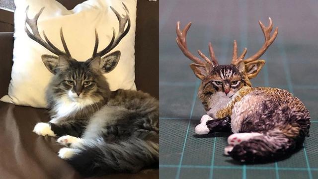 Seniman Jepang Ini Buat Patung yang Terinspirasi dari Foto Unik Kucing