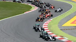 Suasana balapan F1 GP Spanyol di Sirkuit Catalunya, Spanyol, Minggu (15/5/2016). (AFP/Josep Lago))