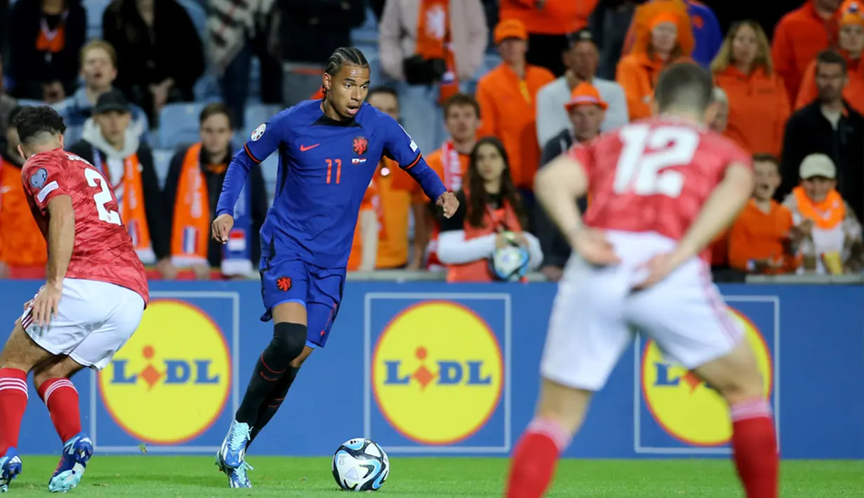 Sesuai dengan dugaan, Belanda berpesta saat melawan Gibraltar. (AP Photo/Joao Matos)