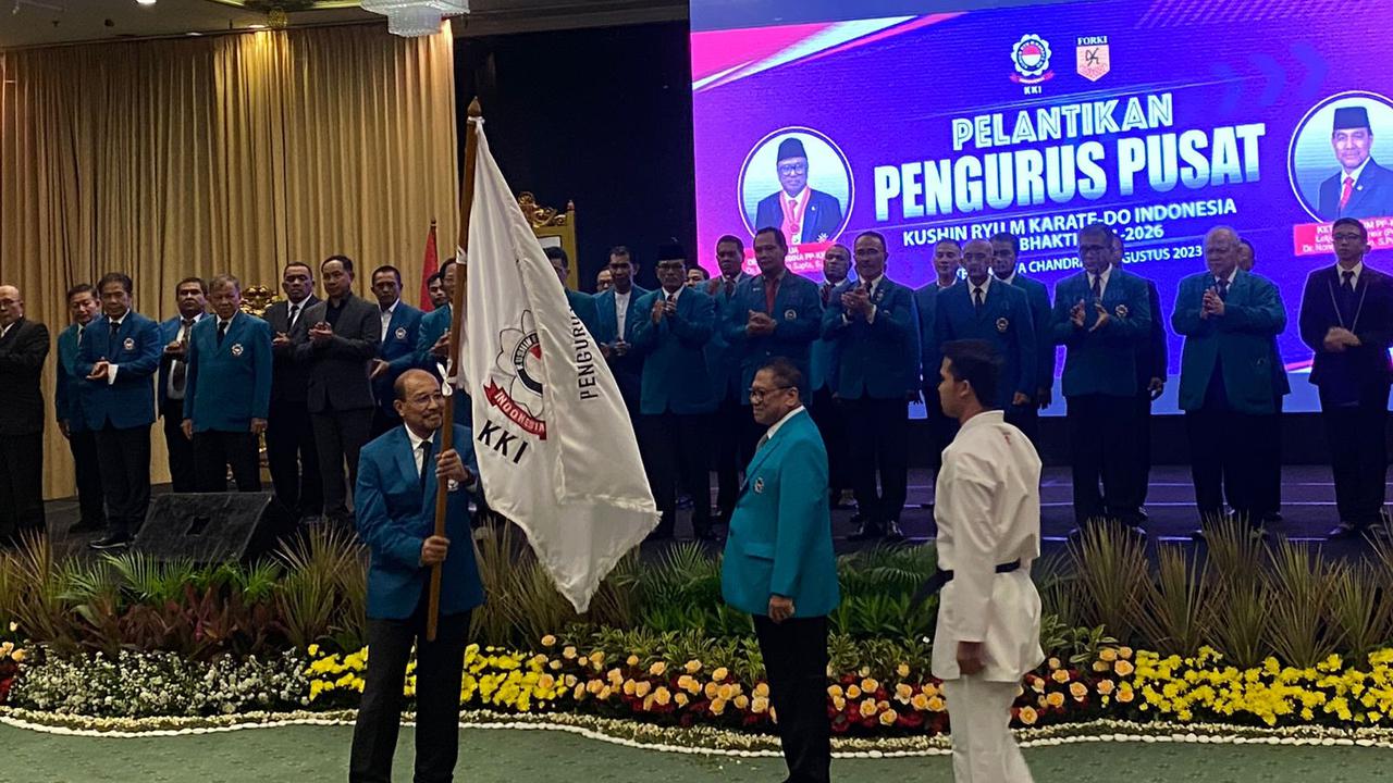 Ketua Dewan Pembina Pengurus Pusat (PP) Kushin Ryu M Karate-Do Indonesia (KKI) Oesman Sapta Odang melantik PP KKI periode 2021-2026 pada hari ini, Selasa (15/8/2023). Kali ini dipimpin (Purn) Mar Nono Sampono.