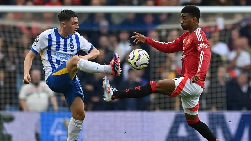 Brighton & Hove Albion melawan Manchester United.