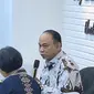 Menkominfo Budi Arie Setiadi dalam konferensi pers di kantor Kominfo, Jakarta, Kamis (2/11/2023). (Liputan6.com/Giovani Dio Prasasti)