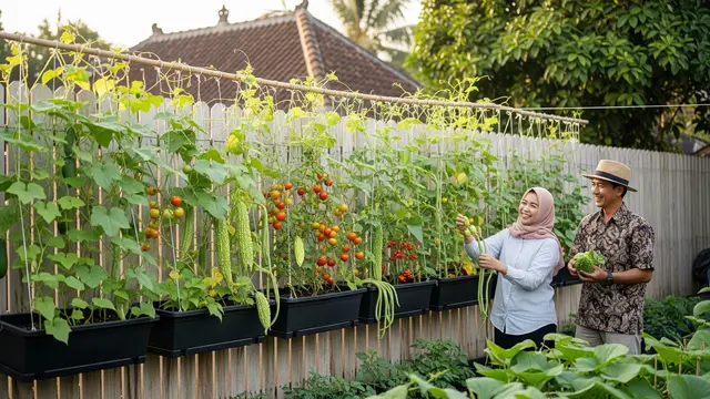 Model Kebun Sayur Rambat yang Bikin Halaman Terlihat Adem/Gemini AI
