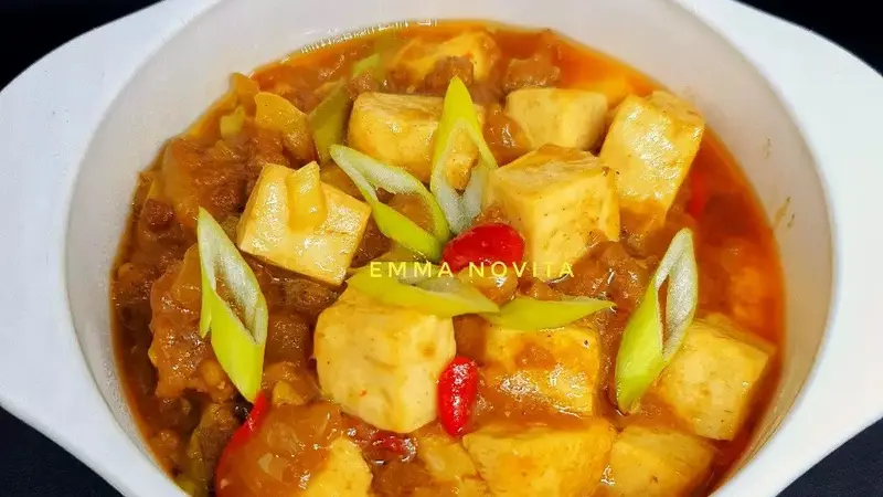 Resep mapo tahu daging cincang. (dok. Cookpad @emmanovita)