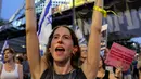 Media setempat memberitakan bahwa aksi unjuk rasa tersebut diselenggarakan di Tel Aviv, Yerusalem dan kota-kota lain. (Jack GUEZ/AFP)